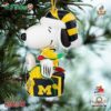 Michigan Wolverines Snoopy And Woodstock Peanuts Christmas Ornament