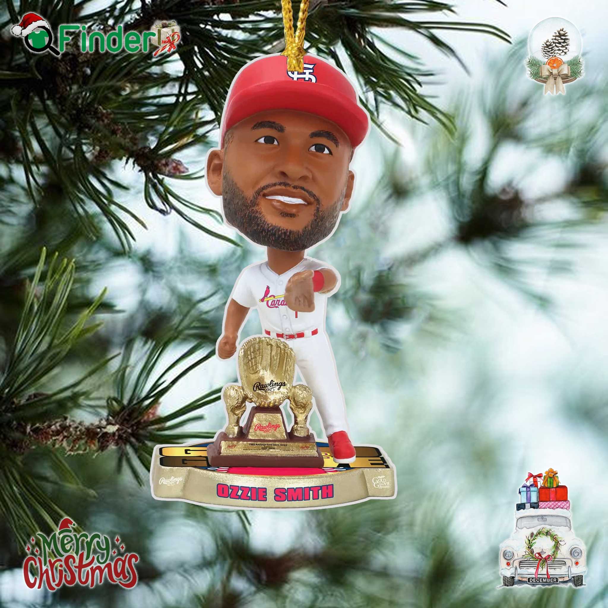 Ozzie Smith St Louis Cardinals 1992 Gold Glove Mini Bighead Ornament Ozzie Smith St Louis Cardinals 1992 Gold Glove Mini Bighead Ornament