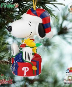 Philadelphia Phillies Snoopy And Woodstock Peanuts Christmas Ornament