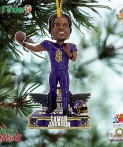 Lamar Jackson Baltimore Ravens Purple Rising Ornament