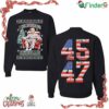 45 47 I Will Be Home For Christmas Trump 47th President Ugly Christmas Crewneck Sweatshirt