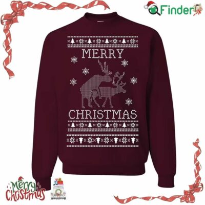 Reindeer Humping Merry Christmas Ugly Christmas Sweater