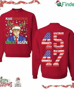 Donald Make Christmas Great Again 45 47 Trump Vance 2024 Parody Ugly Christmas Sweater Sweatshirt