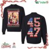 Meooow Daddy's Home 45 47 Ugly Christmas Crewneck Sweatshirt