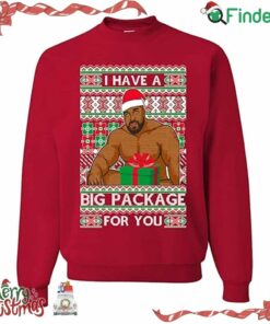 I Have A Big Package Meme Barry Wood Ugly Christmas Sweater