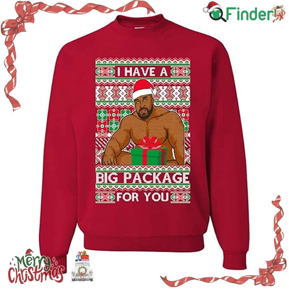I Have A Big Package Meme Barry Wood Ugly Christmas Sweater I Have A Big Package Meme Barry Wood Ugly Christmas Sweater