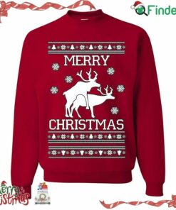 Reindeer Humping Merry Christmas Ugly Christmas Unisex Crew Neck