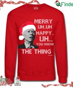 Pesky Patriot Joe Biden Merry Uh Uh Ugly Christmas Sweater Hilarious Biden Tacky Xmas Pullover Sweatshirt