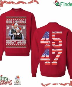 45 47 Make Christmas Great Again Trump Vance 2024 Ugly Christmas Crewneck Sweatshirt