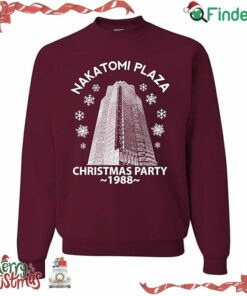 Nakatomi Plaza Christmas Party 1988 Classic Mcclane Die Hard Ugly Christmas Sweater Crewneck Sweatshirt