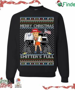 Maga Trump Merry Christmas Shitters Full Ugly Christmas Sweater Unisex Xmas Crewneck Sweatshirt