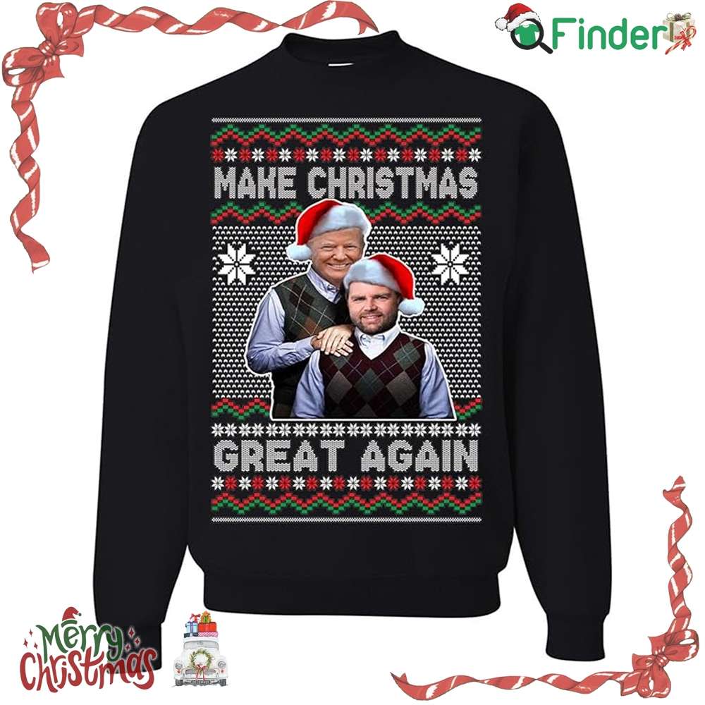 Trump Vance Step Brothers Make Christmas Great Again Santa Ugly Christmas Crewneck Sweatshirt Trump Vance Step Brothers Make Christmas Great Again Santa Ugly Christmas Crewneck Sweatshirt