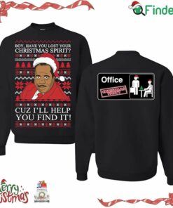Wild Bobby Christmas Spirit I'll Help You Find It Stanley Hudson Ugly Christmas Sweater Unisex Crewneck Sweatshirt