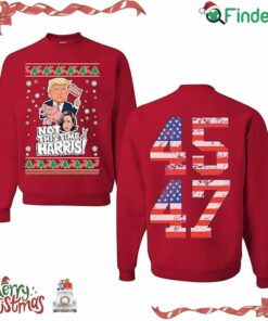 Trump 2024 Not This Time Harris 45 47 Ugly Christmas Crewneck Sweatshirt