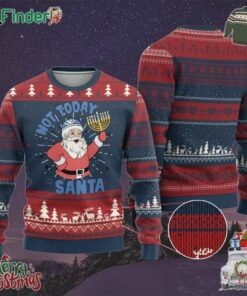 Santa Hanukkah Ugly Christmas Sweater Not Today Santa Hanukkah Jewish Festival Jew