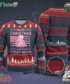 Xmas Trump Pink Ugly Christmas Sweater Funny Santa Trump Make Christmas Great Again Ugly Sweater