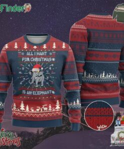 Trump Xmas Ugly Christmas Sweater All I Want For Christmas Is An Elephant Republican