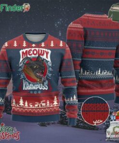 Xmas Krampus Cat Ugly Christmas Sweater Meowy Krampuss Black Cat