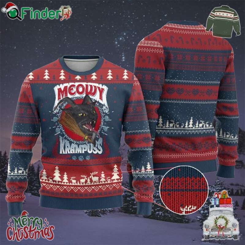 Xmas Krampus Cat Ugly Christmas Sweater Meowy Krampuss Black Cat Xmas Krampus Cat Ugly Christmas Sweater Meowy Krampuss Black Cat