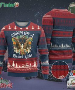 Wishing You A Blessed Yule Ugly Christmas Sweater Yule Goat Pagan