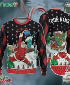 Custom Funny Christmas Holiday Santa Sport Basketball Ugly Sweater