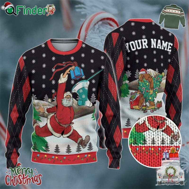 Custom Funny Christmas Holiday Santa Sport Basketball Ugly Sweater Custom Funny Christmas Holiday Santa Sport Basketball Ugly Sweater