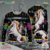 Custom Funny Christmas Holiday Ninja Cat And Unicorn Ugly Sweater