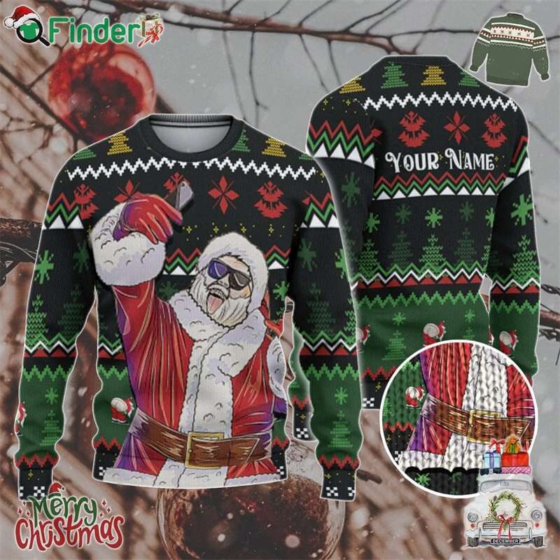 Custom Funny Christmas Holiday Streamer Swag Santa Ugly Sweater Custom Funny Christmas Holiday Streamer Swag Santa Ugly Sweater