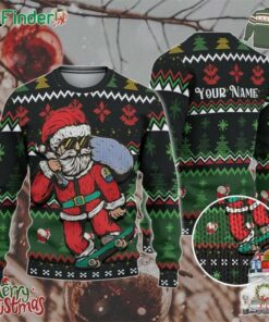 Custom Funny Christmas Holiday Skate Board Santa Ugly Sweater