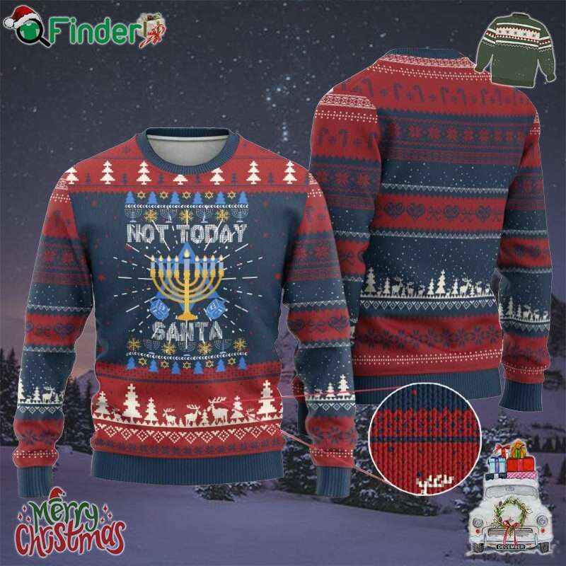 Ugly Sweater Hanukkah Ugly Christmas Sweater Not Today Santa Hanukkah Jewish Festival Jew Ugly Sweater Hanukkah Ugly Christmas Sweater Not Today Santa Hanukkah Jewish Festival Jew
