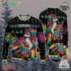Custom Funny Christmas Holiday Unicorn Riding T Rex Ugly Sweater