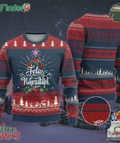 Xmas In Mexico Ugly Christmas Sweater Feliz Navidad Pinata Star Xmas Tree
