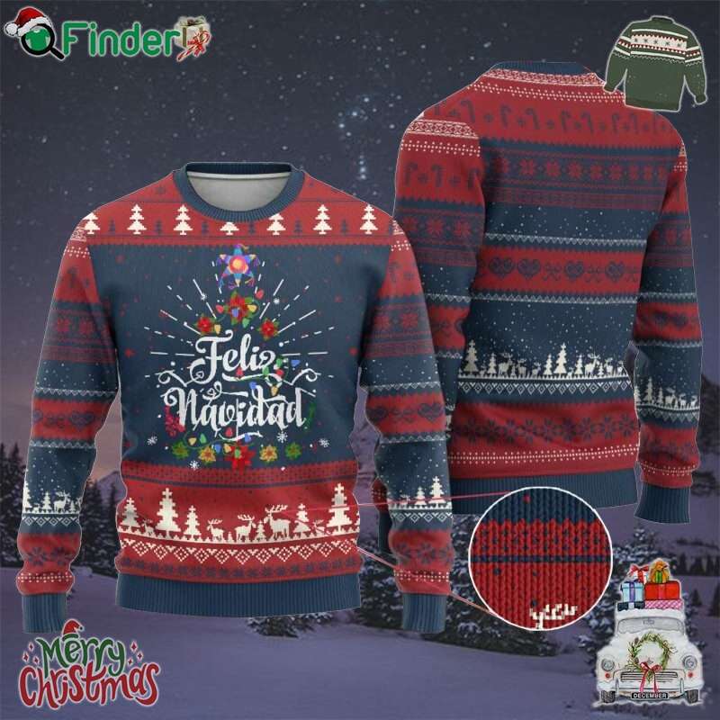 Xmas In Mexico Ugly Christmas Sweater Feliz Navidad Pinata Star Xmas Tree Xmas In Mexico Ugly Christmas Sweater Feliz Navidad Pinata Star Xmas Tree