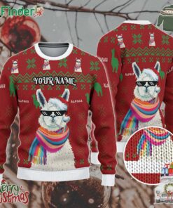 Custom Christmas Thug Life Alpaca Red And Green Ugly Sweater