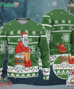 Custom Christmas Dirty Santa Green Ugly Sweater