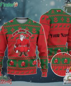 Custom Christmas Thicc Santa Green And Red Ugly Sweater
