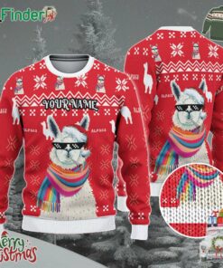 Custom Christmas Thug Life Alpaca Red And White Ugly Sweater