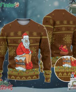 Custom Christmas Dirty Santa Brown Ugly Sweater