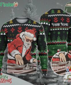 Custom Funny Christmas Holiday Dj Santa Ugly Sweater