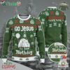 Custom Funny Christmas Holiday Happy Jesus Birthday Green And Red Ugly Sweater