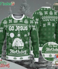 Custom Funny Christmas Holiday Happy Jesus Birthday Green Ugly Sweater