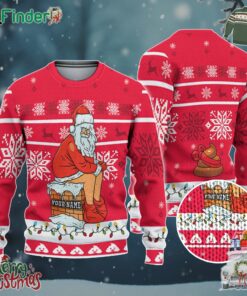 Custom Christmas Dirty Santa Red And White Ugly Sweater