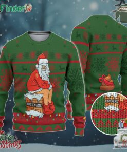 Custom Christmas Dirty Santa Green And Red Ugly Sweater
