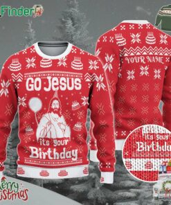 Custom Funny Christmas Holiday Happy Jesus Birthday Red Ugly Sweater
