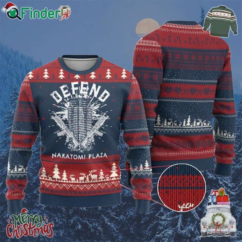 Funny Christmas Defend Nakatomi Plaza Ugly Christmas Sweater Funny Christmas Defend Nakatomi Plaza Ugly Christmas Sweater
