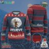 Funny Bigfoot Ugly Christmas Sweater Cool Full Moon & Trees Sasquatch Xmas Lights