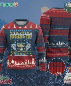 Funny Hanukkah Cat Ugly Christmas Sweater Meowzel Tov Hanukkah Jewish Ugly Sweater Hanukkah