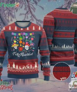 Feliz Navidad Ugly Christmas Sweater Funny Xmas In Mexico Sugar Skull Pinata Star