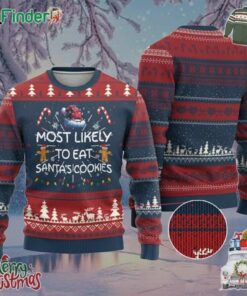 Family Matching Ugly Christmas Sweater Most Likely To Eat Santas Cookies Xmas Gifts