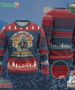 Funny Nakatomi Plaza Ugly Christmas Sweater Its Not Christmas Until Hans Gruber Falls